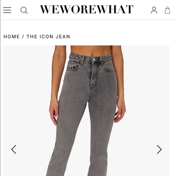 NWT WE WORE WHAT "The Icon" High Waist Straight Leg Bootcut Jeans, Washed Grey - Picture 3 of 8